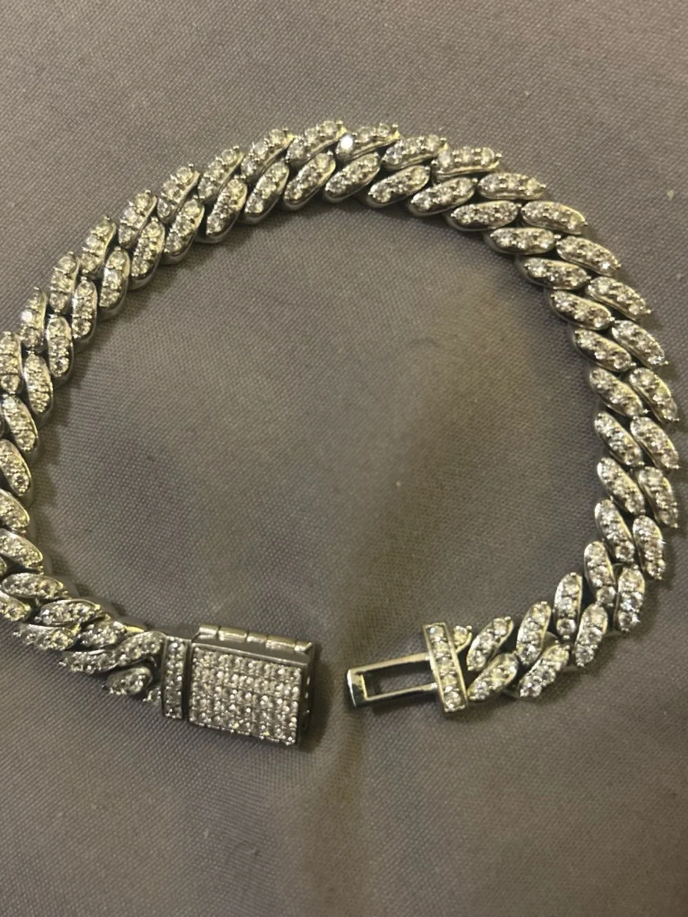 Silver Pavé Cuban Link Bracelet - Men's Fashion Accessory